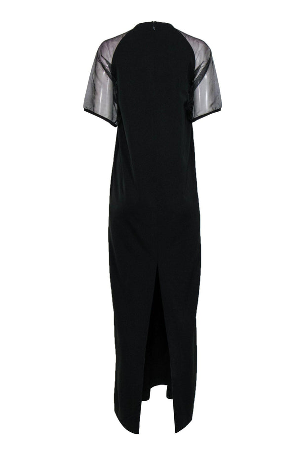 Current Boutique-Solace London - Black Short Mesh Sleeved Shift Gown Sz 4