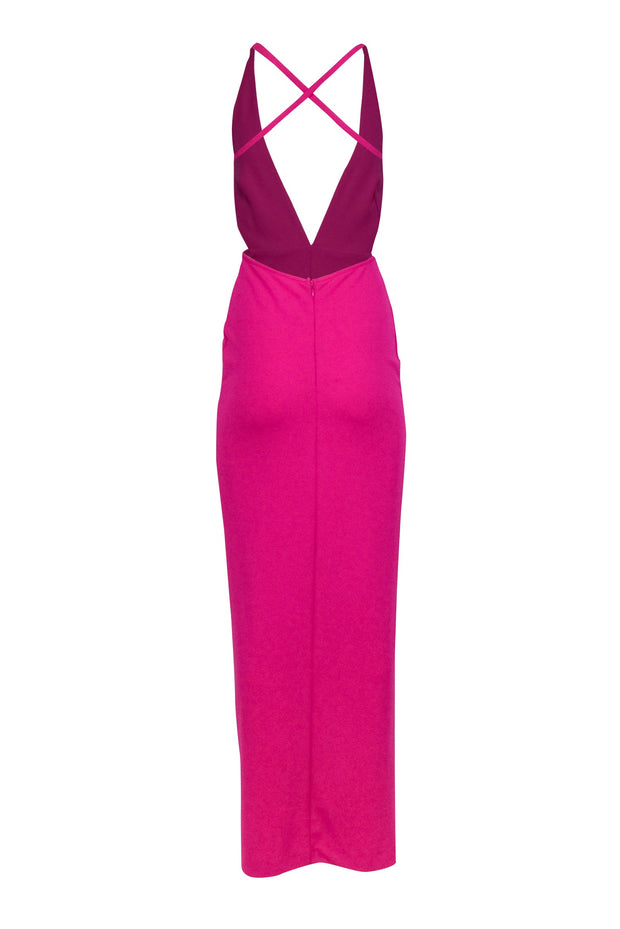 Current Boutique-Solace London - Magenta Pink Cross Back Formal Dress Sz 2