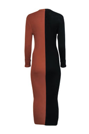 Current Boutique-Staud - Tan & Black Knit Two-Tone Maxi Dress Sz L