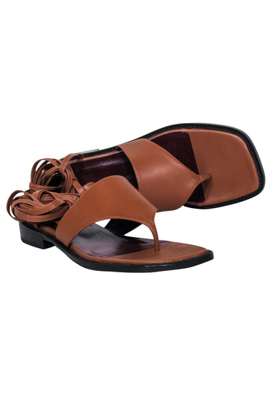 Current Boutique-Staud - Tan Square Toe Strappy Sandals Sz 9