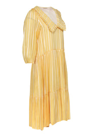 Current Boutique-Stella Nova - Yellow Stripped Peter Pan Collar Dress Sz 2