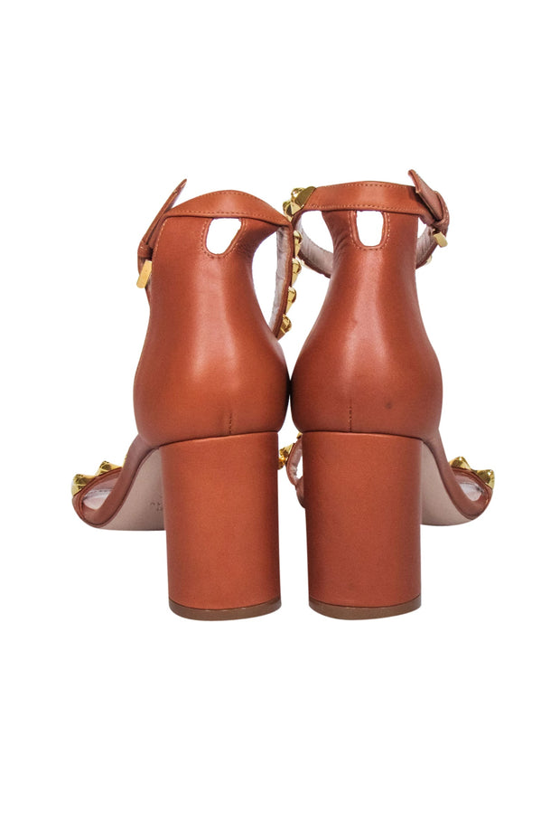 Current Boutique-Stuart Weitzman - Tan Studded Leather Sandals Sz 7.5