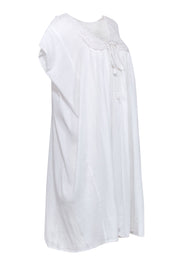Current Boutique-Suzie Kondi - White Cotton Crotchet Caftan Dress Sz S
