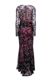 Current Boutique-Talbot Runhof - Black & Pink Embroidered Overlay Gown Sz 6