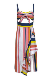 Current Boutique-Tanya Taylor - Navy Multicolored Striped Midi Dress Sz 0