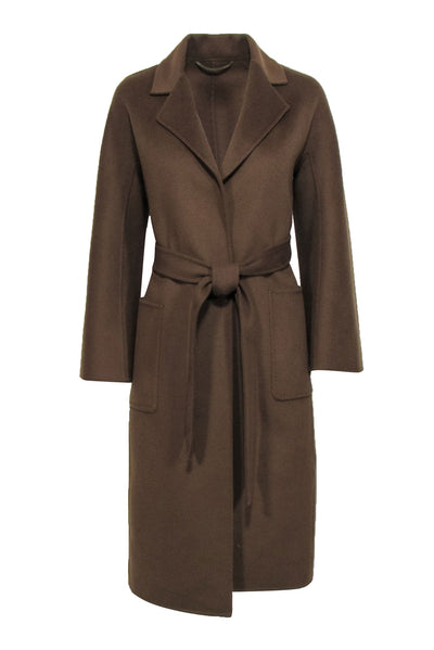 Current Boutique-The Curated - Olive Wool & Cashmere Blend Belted Coat Sz XS