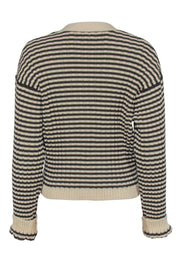 Current Boutique-The Great - Brown & Cream Striped Cardigan Sz 2