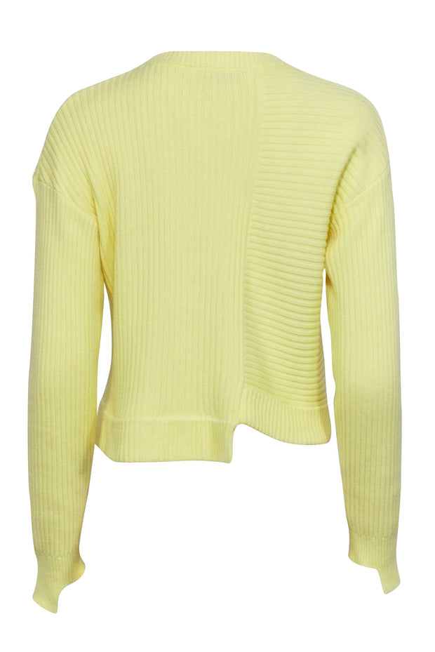 Current Boutique-The Range - Yellow Ribbed Knit Sweater w/ Knotted Hem Sz S