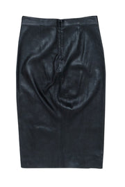 Current Boutique-Theory - Black Lamb Leather w/ Zipper Front Slit Sz 0