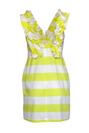 Current Boutique-Thread Social - Yellow & White Stripe Ruffle Dress Sz 2