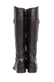 Current Boutique-Tory Burch - Brown Pebbled Leather Riding Boots Sz 8.5