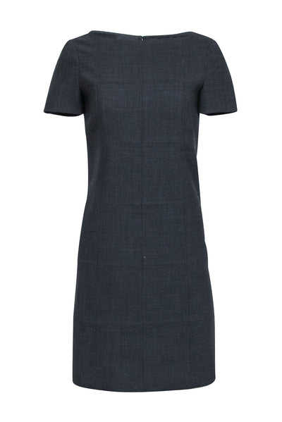 Current Boutique-Tory Burch - Grey Grid Patter Short Sleeve A-line Dress Sz 2
