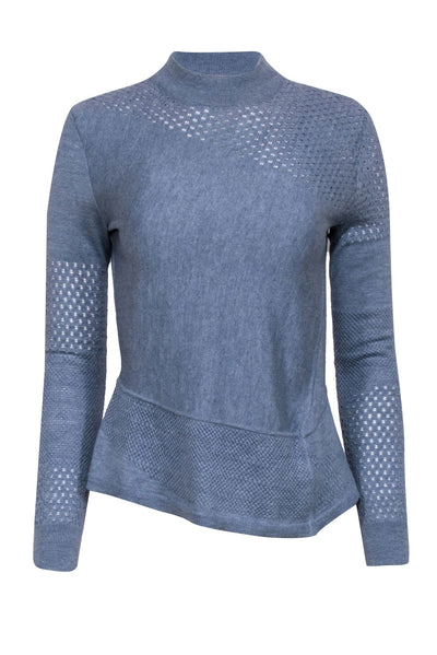 Current Boutique-Tory Burch - Light Blue High Neck Knit Sweater Sz S