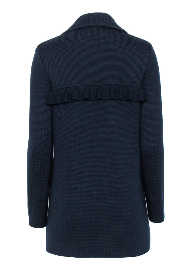 Current Boutique-Tory Burch - Navy Wool Blend Knit Jacket Sz XS