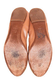 Current Boutique-Tory Burch - Tan Leather Cap Toe Ballet Flats Sz 9