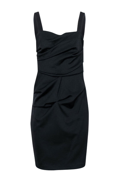 Current Boutique-Trina Turk - Black Sleeveless Ruched Midi Dress Sz 8