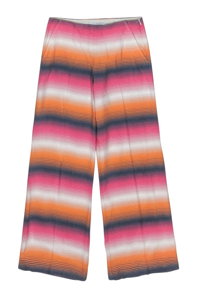 Current Boutique-Trina Turk - Orange, Pink, Navy, % Cream Stripe Wide Leg Pants Sz 2