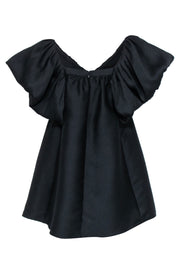 Current Boutique-Tuckernuck - Black Puff Sleeve Bow Front Dress Sz S