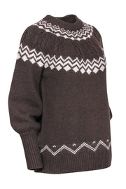 Current Boutique-Tuckernuck - Brown & Cream Fair Isle "Wren" Sweater Sz XS