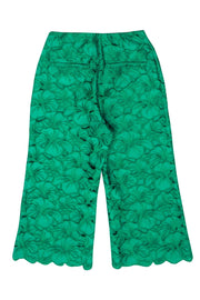 Current Boutique-Tuckernuck - Kelly Green Embroidered Cropped Pants Sz S