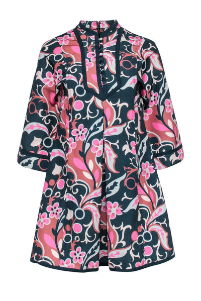 Current Boutique-Tuckernuck - Teal & Pink Paisley Print "Magnolia Chintz Indre" Dress Sz XXS