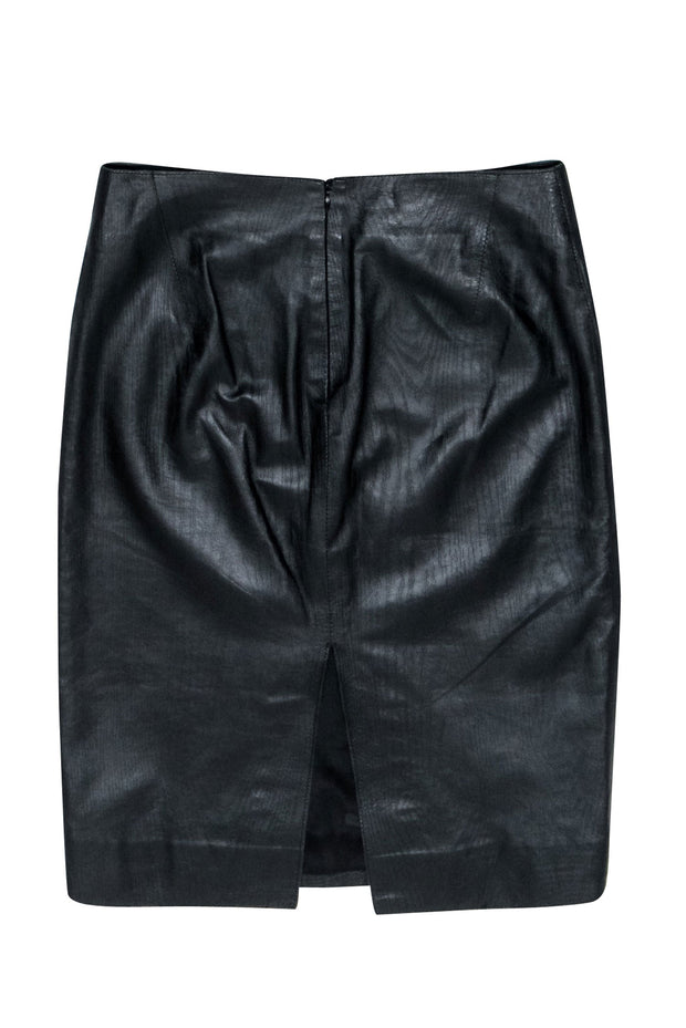 Current Boutique-Tufi Duek - Black Textured Leather Pencil Skirt Sz M