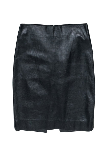 Current Boutique-Tufi Duek - Black Textured Leather Pencil Skirt Sz M