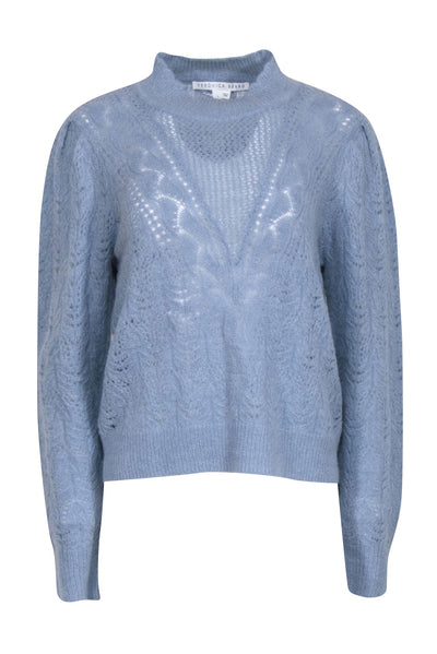 Current Boutique-Veronica Beard - Blue Mock Neck "Makani" Sweater Sz L