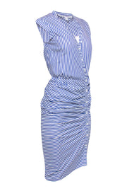 Current Boutique-Veronica Beard - Blue & White Striped Ruched Dress Sz 2