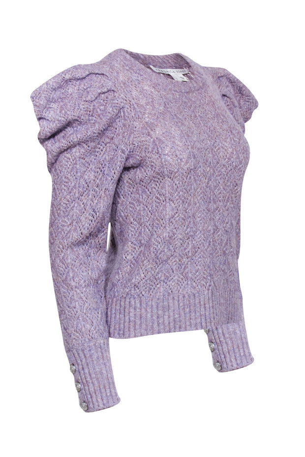 Current Boutique-Veronica Beard - Lilac Pointelle Puff Sleeve "Novah" Sweater Sz S