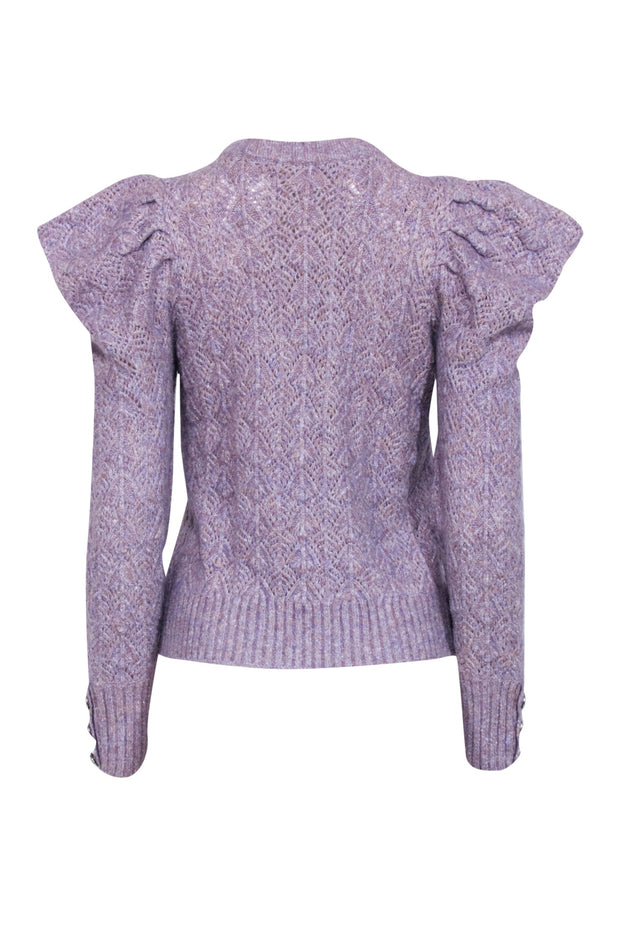 Current Boutique-Veronica Beard - Lilac Pointelle Puff Sleeve "Novah" Sweater Sz S