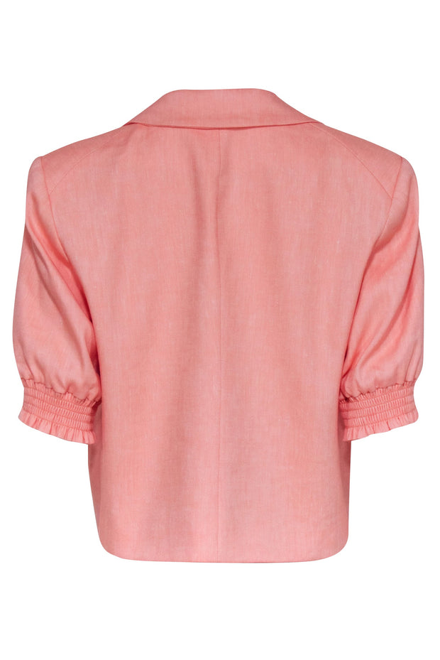 Current Boutique-Veronica Beard - Peach Cropped Linen Blend Blazer Sz 12
