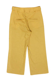Current Boutique-Veronica Beard - Yellow Linen & Wool Blend Wide Leg Pants Sz 6