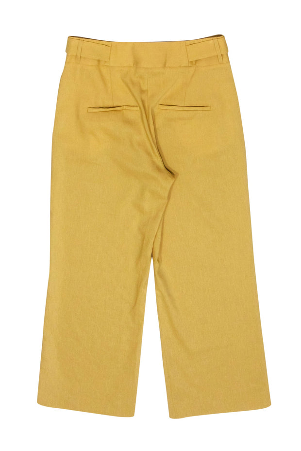 Current Boutique-Veronica Beard - Yellow Linen & Wool Blend Wide Leg Pants Sz 6