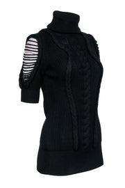 Current Boutique-Versace Collection - Black Knitted Dress w/ Cut-Out Shoulders Sz XS