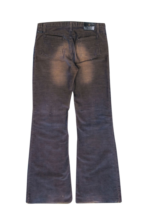Current Boutique-Versace Jeans Couture - Navy & Tan Corduroy Flare Pants Sz 12