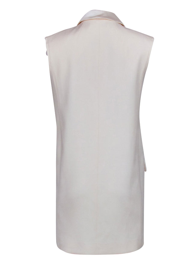 Current Boutique-Victoria Beckham - Ivory Frayed Hem Vest Dress Sz 8