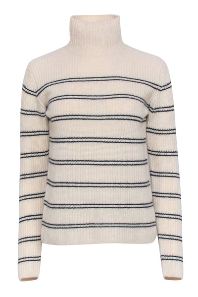 Current Boutique-Vince - Ivory Striped Turtle Neck Sweater Sz XS