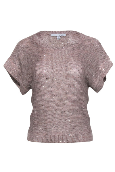 Current Boutique-WDNY - Rose Gold Knit Top w/ Sequin Details Sz XS