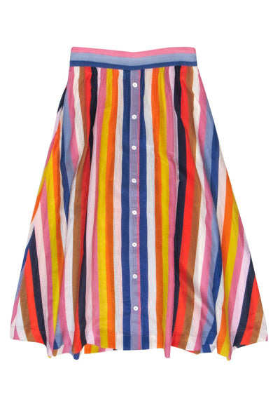 Current Boutique-Xirena - Blue & Multicolor Stripe Maxi Skirt Sz S