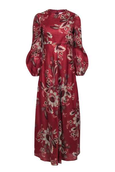 Current Boutique-Zimmermann - Rust Red Maxi Dress w/ Floral & Paisley Print Sz 6