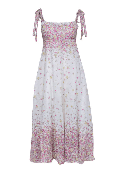 Current Boutique-Zimmermann - White w/ Pink & Yellow Floral Print Sleeveless Dress Sz 10