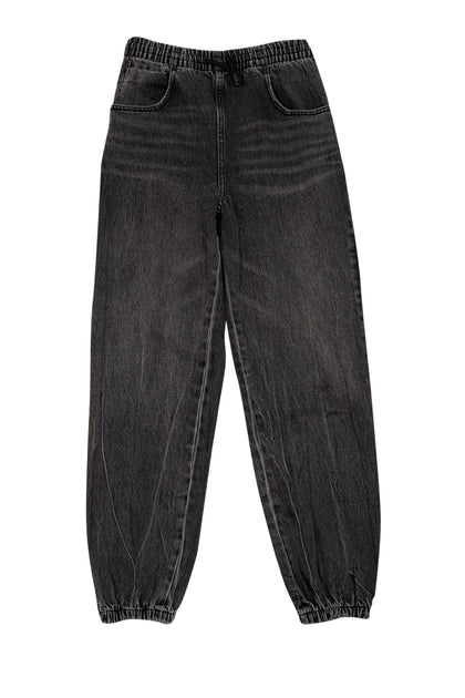 Alexander Wang - Dark Grey Logo Side Stripe Denim Joggers Sz XS