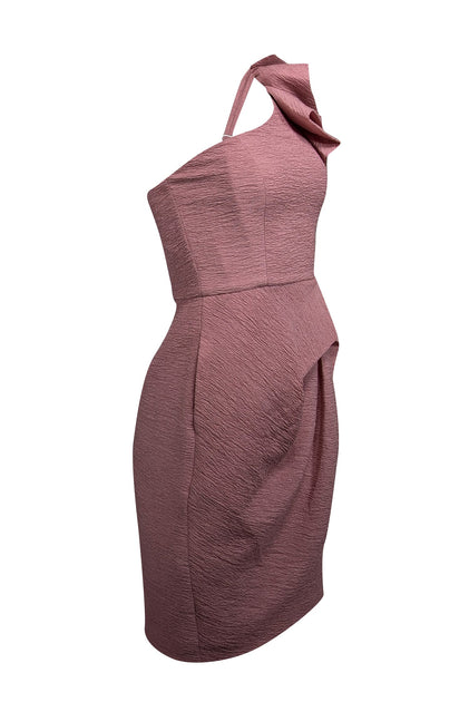 BCBG Max Azria Dusty Pink One-Shoulder Fitted Dress Sz