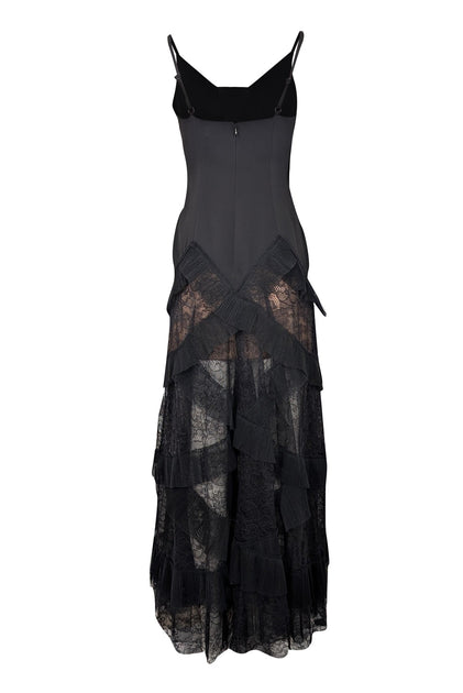 BCBG Max Azria - Black Ruffled Lace Sleeveless Formal Dress Sz 2 BCBG Max Azria - Black Ruffled Lace Sleeveless Formal Dress Sz 2