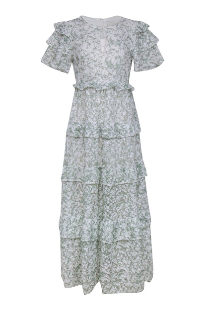 By Malina - Mint Green & White Floral Lace Maxi Dress Sz XS By Malina - Mint Green & White Floral Lace Maxi Dress Sz XS