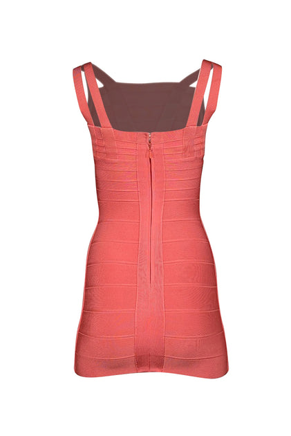 Herve Leger - Coral Pink Sleeveless Bandage Dress Sz XS