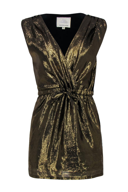 Madison Marcus - Gold Metallic Sleeveless Drawstring Dress Sz XS Madison Marcus - Gold Metallic Sleeveless Drawstring Dress Sz XS