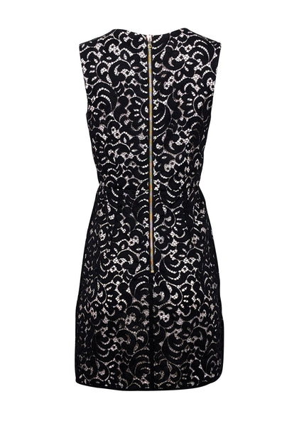 Milly Black Pink Lace Sleeveless Cocktail Dress Sz Current