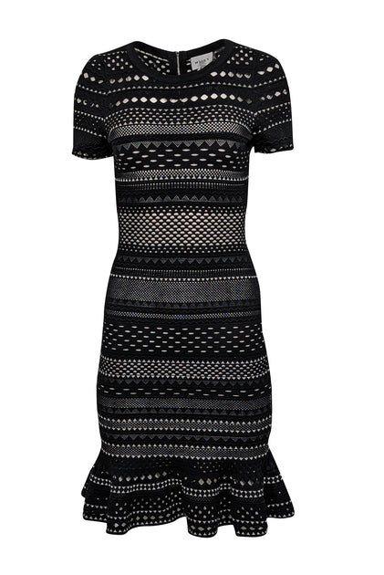 Milly Women's Geo Cutout Midi Dress - Black